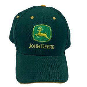 John Deere Hat Cap Men Green Classic Logo Hook Loop Close OSFM NWOT